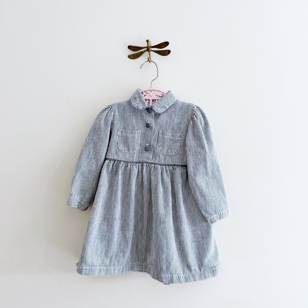 90s Cotton Pinstripe Dress